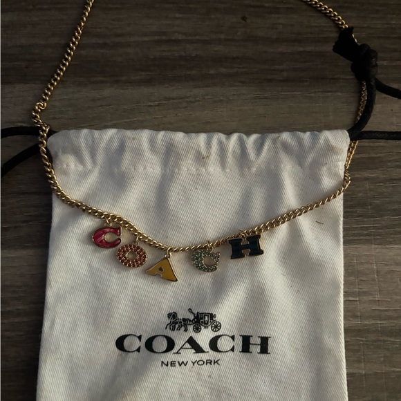 Coach Gold Necklace with Multicolor Charms - Picture 2 of 8